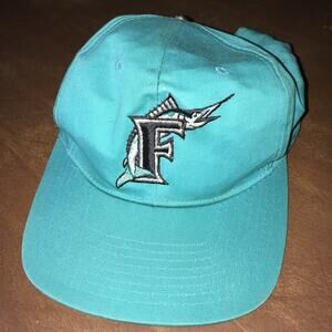 Florida Marlins Original Logo SnapBack Hat MLB Vintage‎ Teal
